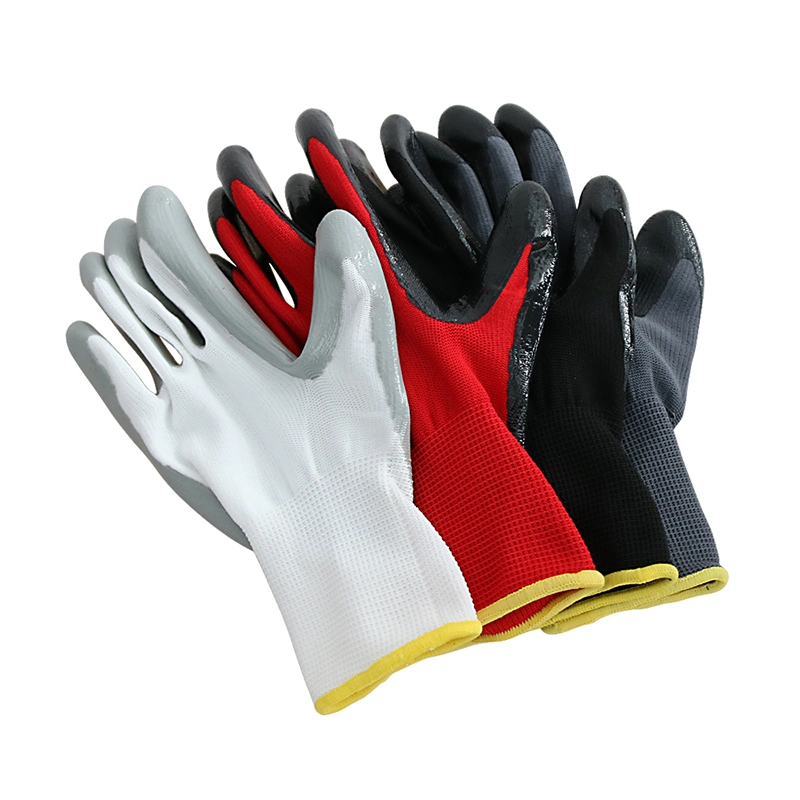 Safety Gloves Xingyu 13G Ployester Shell Nitrile Coated Gloves/Construction Gloves/Work Gloves with Great Quality