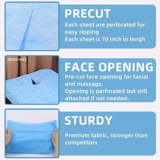 Sábana desechable de sábana desechable de PP SMS no tejida para hospital SPA