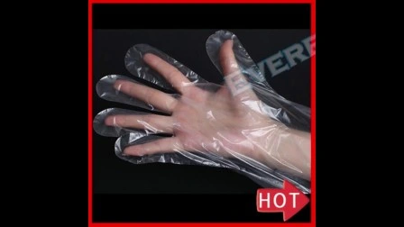 Impermeable Médico/Ai brazo largo plástico polietileno LDPE/Poly/vinilo/CPE/HDPE/PVC/PE guantes desechables para procesamiento de alimentos