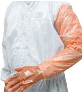 Guantes veterinarios rectales/CPE/LDPE/EVA/polietileno/PE desechables con longitud de hombro Brazo completo Manga larga para guantes de inseminación artificial animal