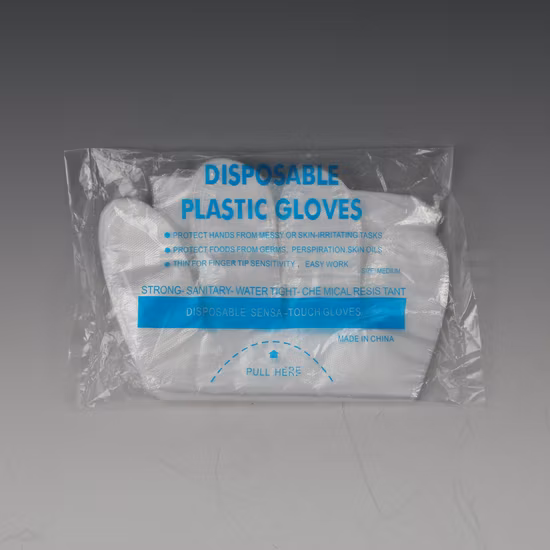 Venta al por mayor de grado alimenticio a prueba de aceite impermeable elástico transparente plástico HDPE/LDPE desechable seguro cocina restaurante familia barbacoa limpieza protección PE guantes